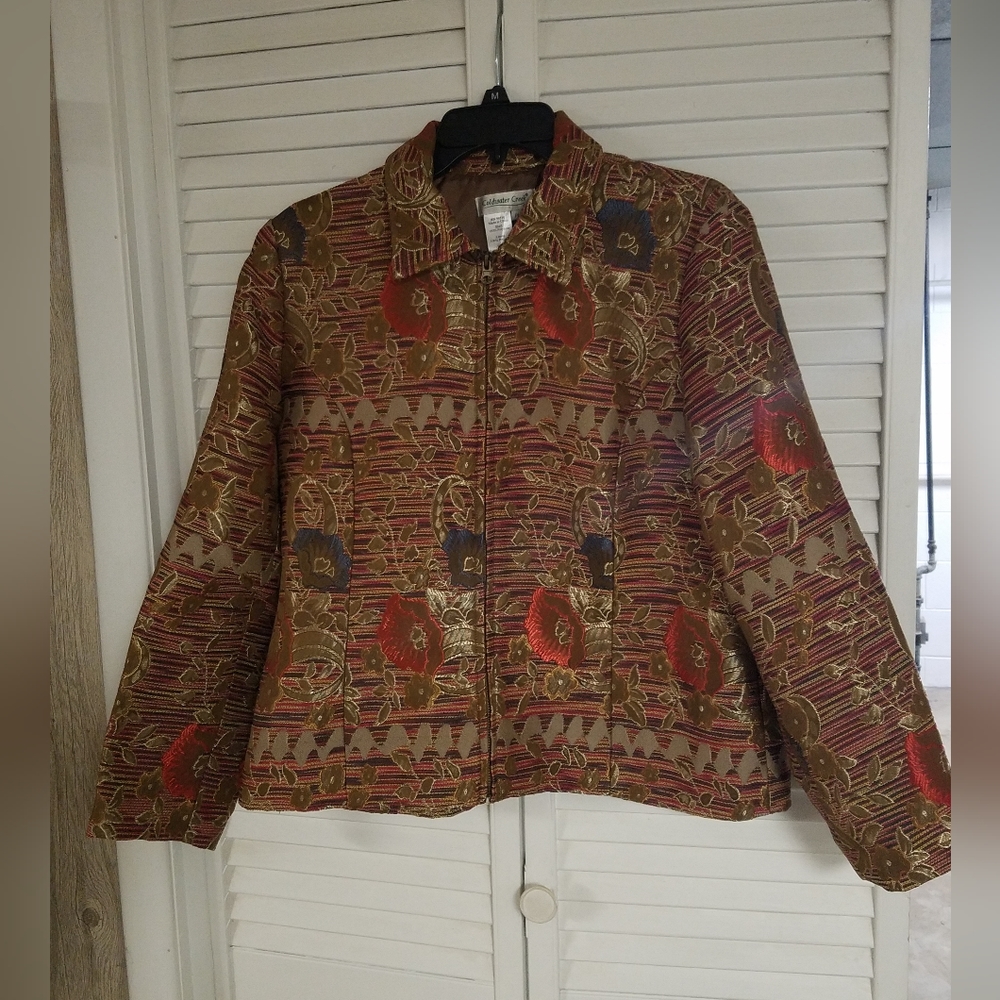 Like New Coldwater Creek Zipper Blazer, Size Petite Large